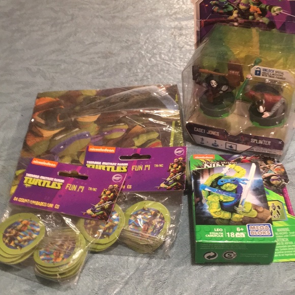 Teenage Mutant ninja Turtle Party Pk NEW Hero portal MegaBloks Cake pics Napkins - Picture 11 of 11